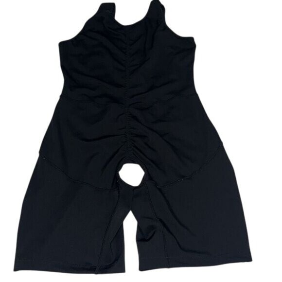 Black Adjustable Strap Shapewear Bodysuit With Front Hook Closure & Open Crotch - Picture 5 of 8